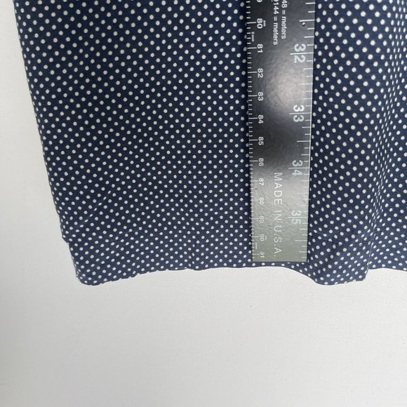Anthropologie Avec les Filles Dress Women Medium Blue Polka Dot Ruffle Pockets - Picture 6 of 12